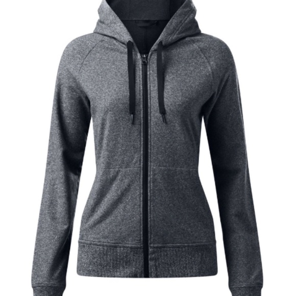 Lululemon Split Hoodie Heathered Speckled Black Size 6 - Picture 3 of 13